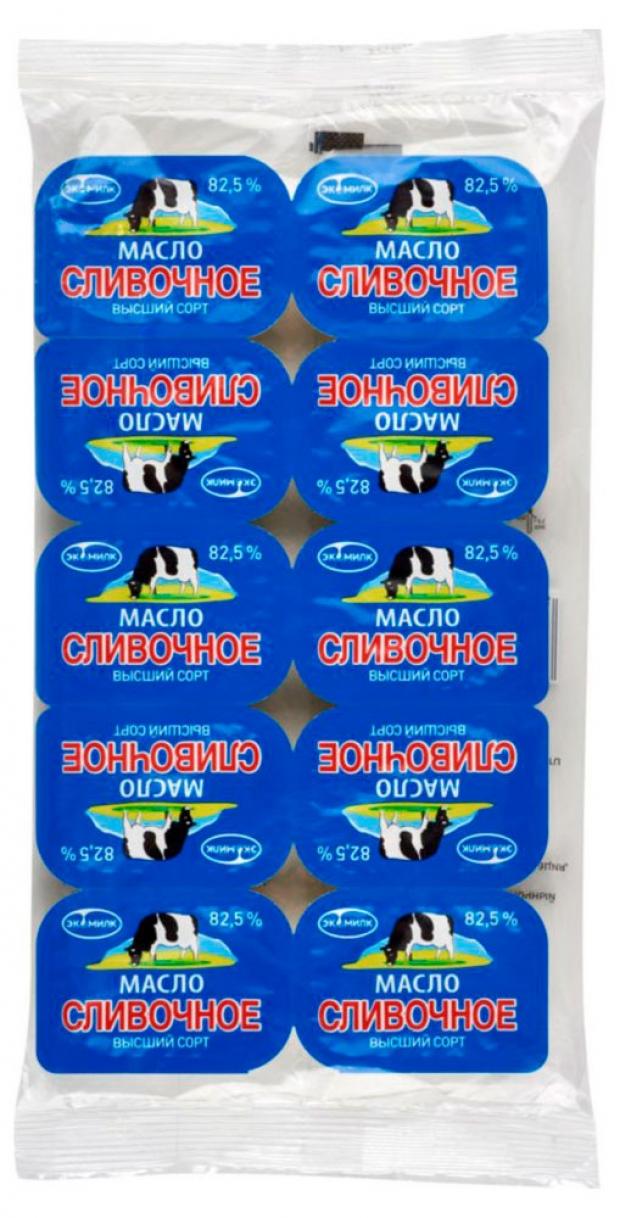 Масло сладко-сливочное Экомилк сливочное несоленое 825 10х10 г 89₽