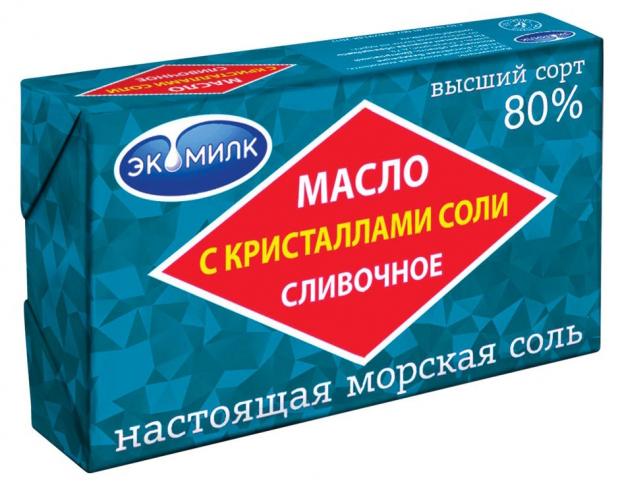 Масло сливочное «Экомилк» с кристаллами соли 80%, 180г