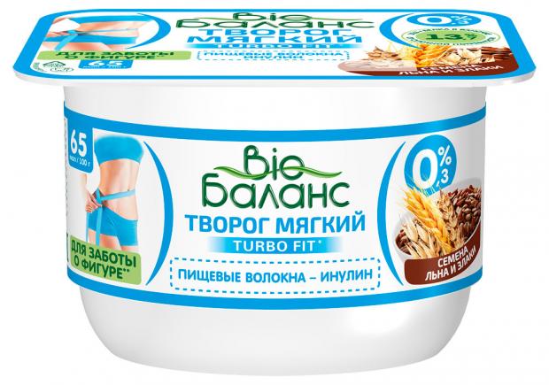 Творог Bio balance с инулином семена льна-злаки обезжиренный 130 г 37₽