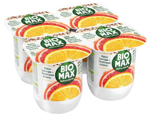 

Биопродукт кисломолочный Bio-Max Цитрусовый микс с киноа и семенами льна 2,4%, 125 г