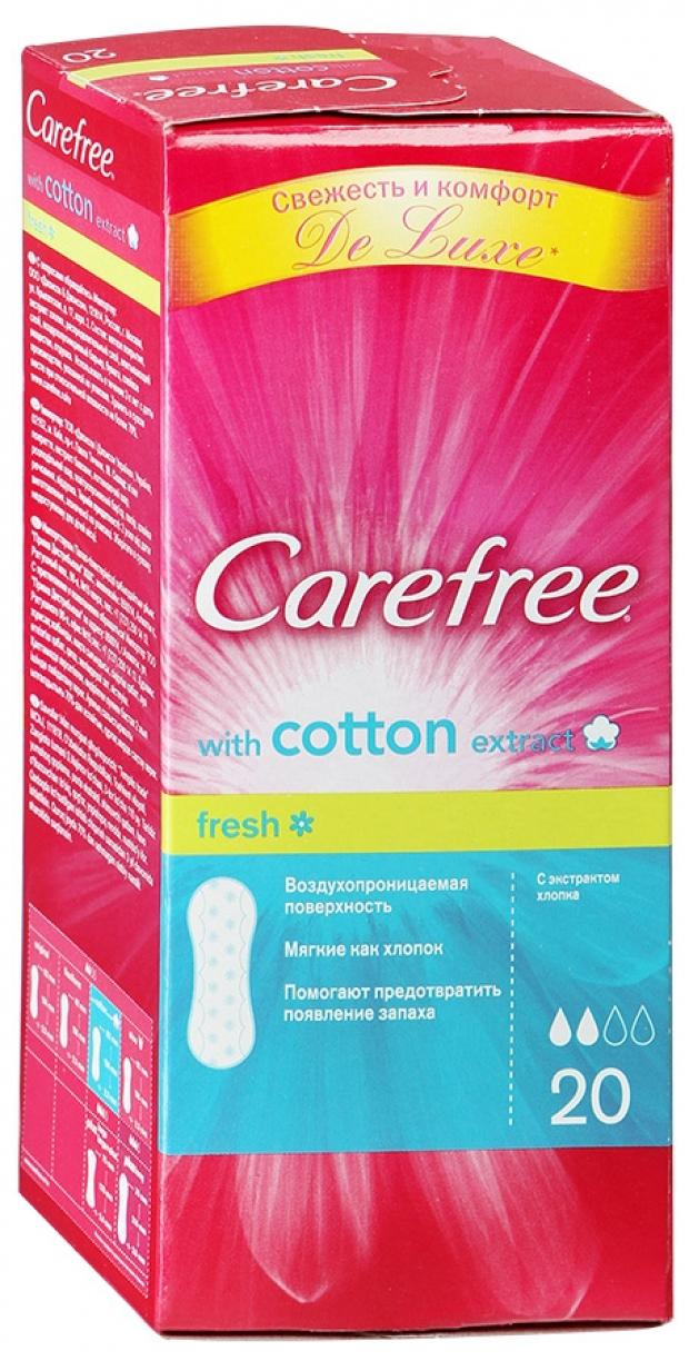 

Прокладки ежедневные Carefree with Cotton extract Fresh, 20 шт