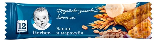 

Фруктово-злаковый батончик Gerber Банан и маракуйя с 12 мес, 25 г
