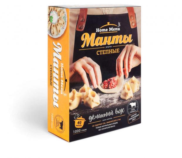 Манты говяжьи Home Menu Степные 1 кг 342₽