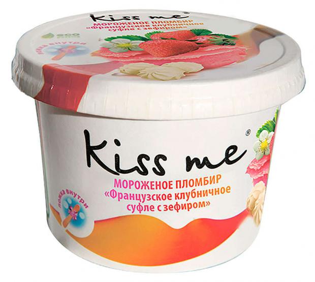 

Мороженое пломбир Kiss me Французское клубничное суфле с зефиром, 125 г