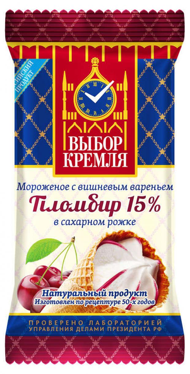 

Мороженое «ВЫБОР КРЕМЛЯ» пломбир Вишня в сахарном рожке, 90 г