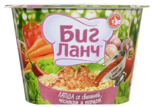 

Лапша быстрого приготовления «Биг Ланч» со свининой чесноком и перецем, 90 г