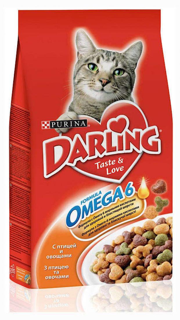 фото Сухой корм для кошек darling курица с овощами, 2 кг