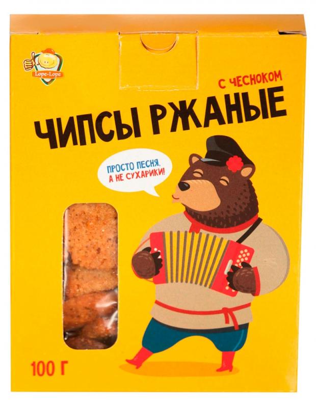 Чипсы ржаные Lope-Lope с чесноком, 100 г