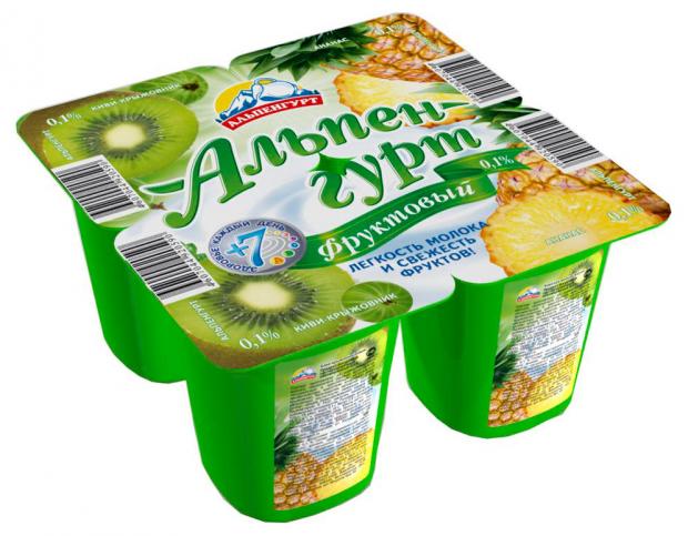 

Йогуртный продукт фруктовый «Альпенгурт» киви-крыжовник-ананас 0,1%, 100 г