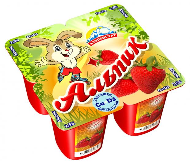 

Йогуртный продукт «Альпенгурт» с соком клубники 2,5%, 95 г
