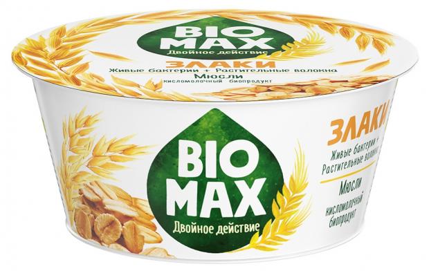 

Биопродукт кисломолочный Bio-Max с бифидобактериями и пребиотиком Злаки-Мюсли 1,9%, 130 г