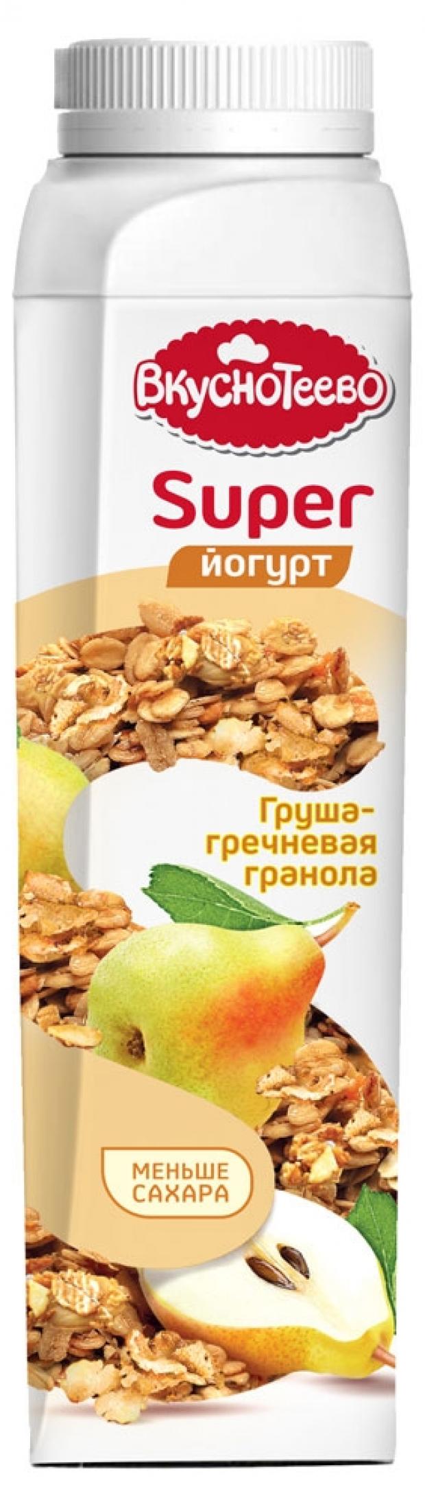 

Йогурт питьевой «Вкуснотеево» Груша-гречневая гранола 1,3%, 320 г
