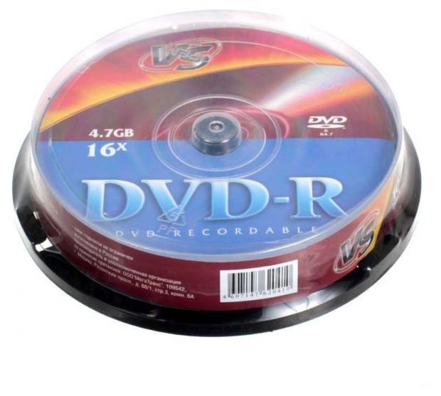 Диск DVD-R VS 47 GB 16x 10 шт 250₽