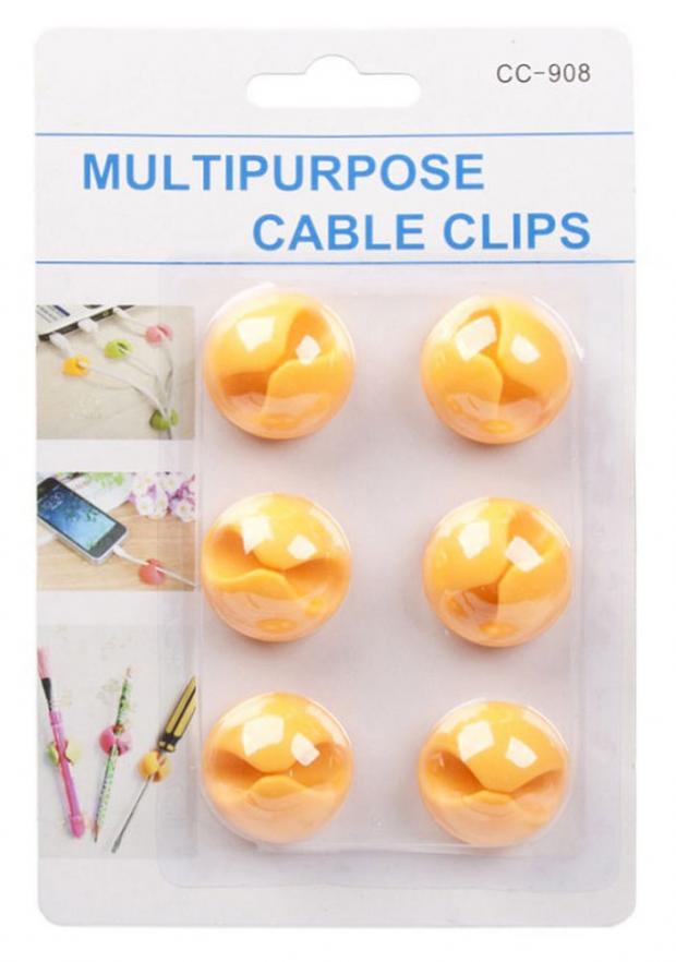 

Держатель для проводов Liberty Project CC-908B желтый, 6 шт