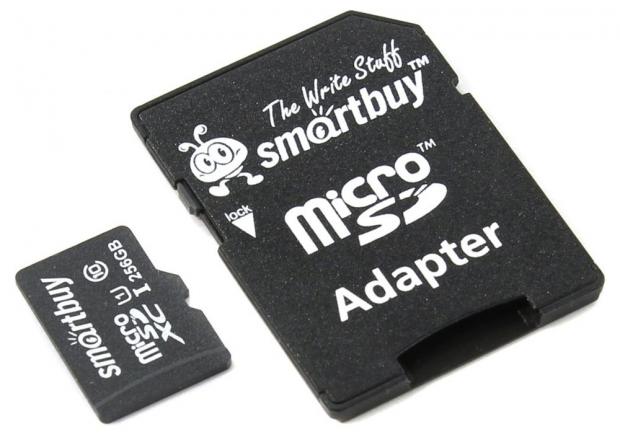 Карта памяти Smartbuy micro SDXC 256GB с адаптером SD