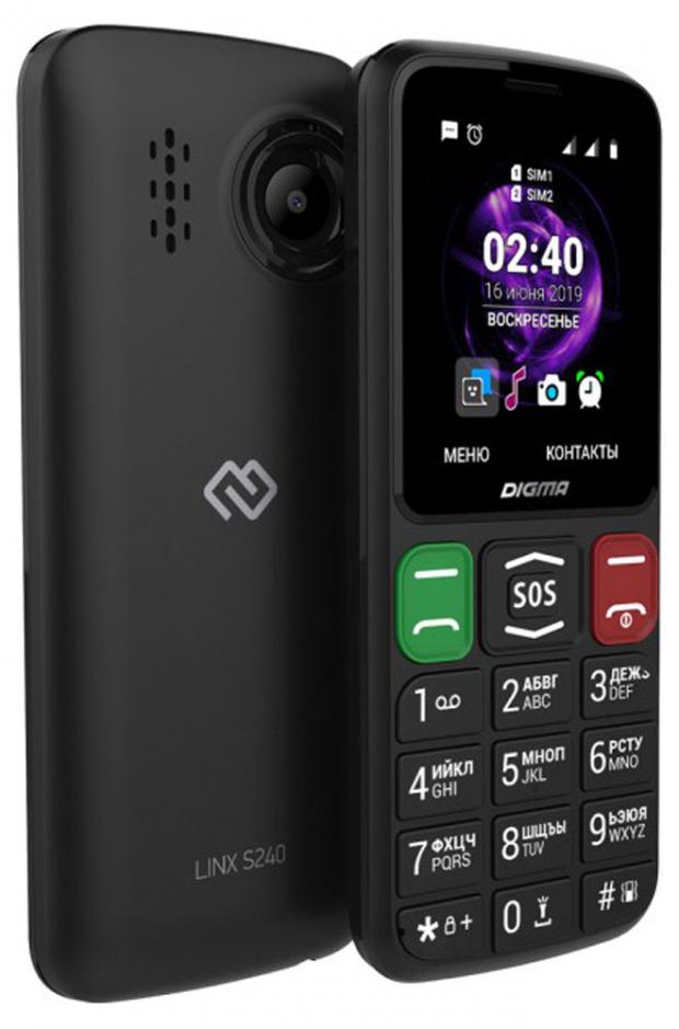 

Телефон мобильный Digma Linx S240 черный