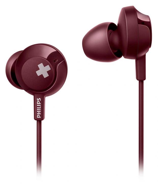 

Наушники-вкладыши Philips SHE4305BK BASS+ красные