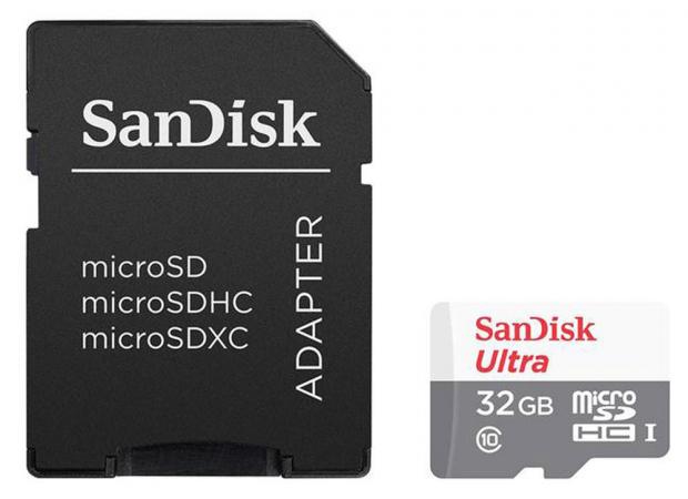 

Карта памяти SanDisk microSDHC 32GB Class 10 с адаптером