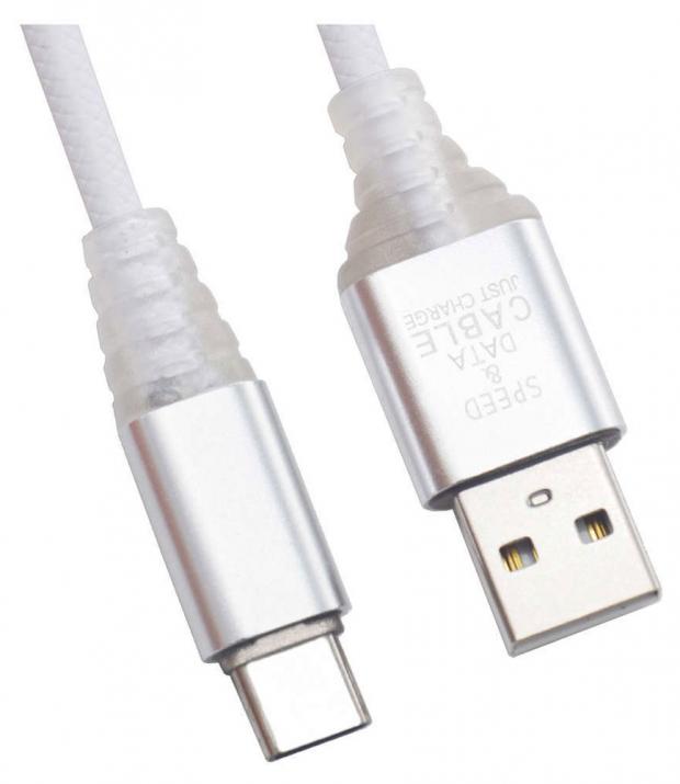 USB кабель Liberty Project Type-C Змея LED TPE белый 251₽