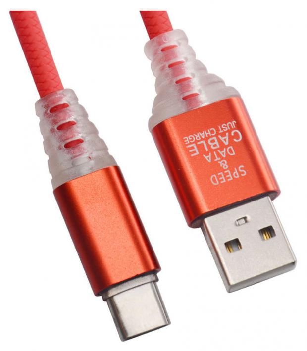 USB кабель Liberty Project Type-C LED TPE Змея красный 251₽