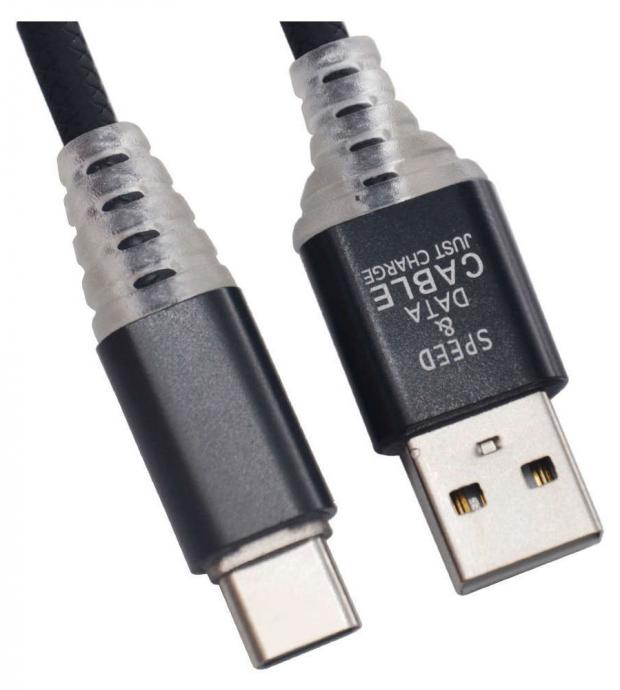 USB кабель Liberty Project Type-C Змея LED TPE черный 251₽