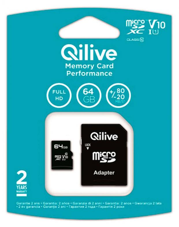 

Карта памяти Qilive microSD 64GB с адаптером