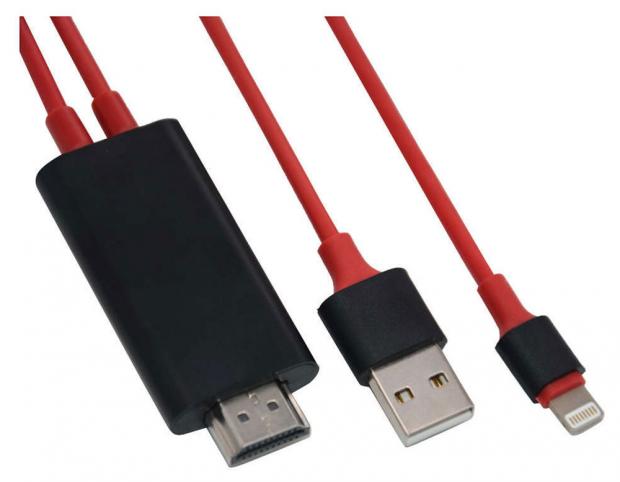 HDTV кабель Apple 8 pin Lightning to HDMI красный, 1,8 м