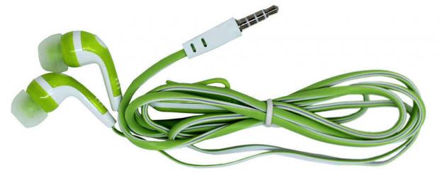 Гарнитура проводная с микрофоном вакуумная зелёная 111₽