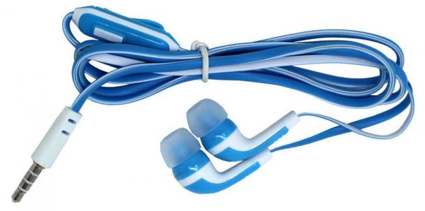 Гарнитура проводная с микрофоном вакуумная синяя 111₽