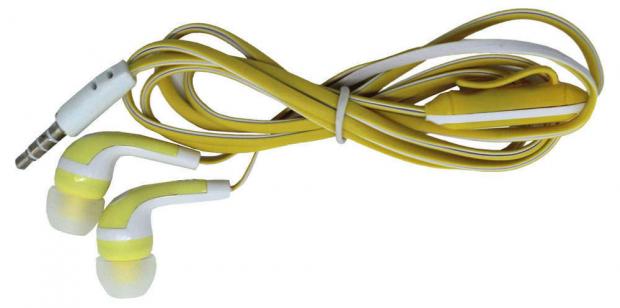 Гарнитура проводная с микрофоном вакуумная жёлтая 111₽