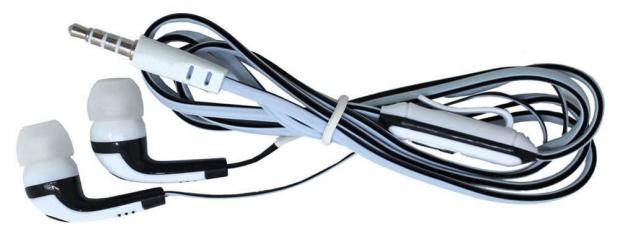 Гарнитура проводная с микрофоном вакуумная белая 100₽