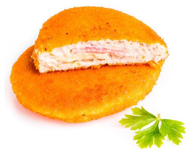 Кордон Блю АШАН ветчина сыр замороженный 08-12 кг 1 упаковка 1кг 254₽