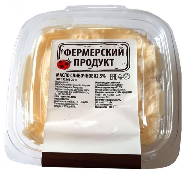 фото Масло сливочное «фермерский продукт» 82,5%, вес