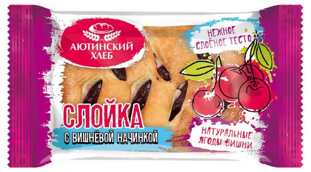 

Слойка с вишней «Аютинский хлеб», 80 г