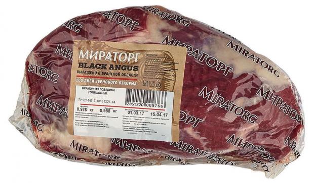 

Голяшка говяжья «Мираторг» Black Angus без кости охлажденная (0,8-1,1 кг), 1 упаковка ~ 0,9 кг