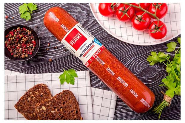 Колбаса варено-копченая Ремит Сервелат Австрийский 06-1 кг 1 упаковка 08 кг 610₽