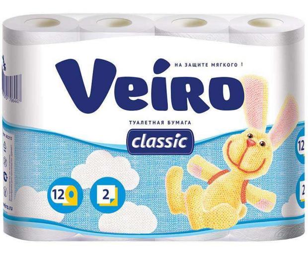 

Туалетная бумага Veiro Classic 2 слоя, 12 рулонов