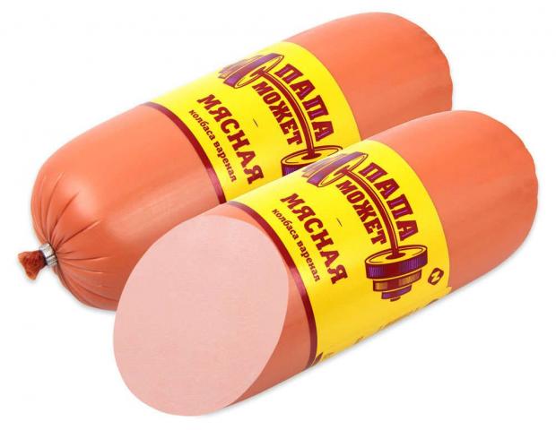 Колбаса вареная Папа может Мясная 09-14 кг 1 упаковка 12 кг 200₽