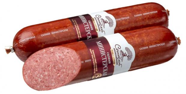 

Салями варено-копченая «Сочинский мясокомбинат» Министерская (0,6-1 кг), 1 упаковка ~ 0,8 кг