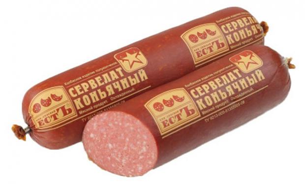 

Колбаса полукопченая «ЕСТЪ» Сервелат Коньячный (0,6-0,9 кг) , 1 упаковка ~ 0,7 кг