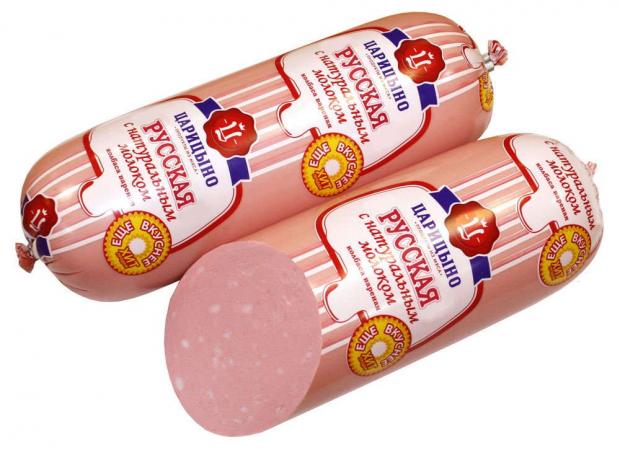 Колбаса вареная Царицыно Русская с натуральным молоком 09-15 кг 1 упаковка 13 кг 293₽