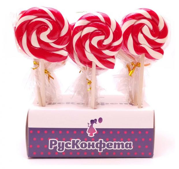 Леденец на палочке РусКонфета Завиток маленький вес 43₽