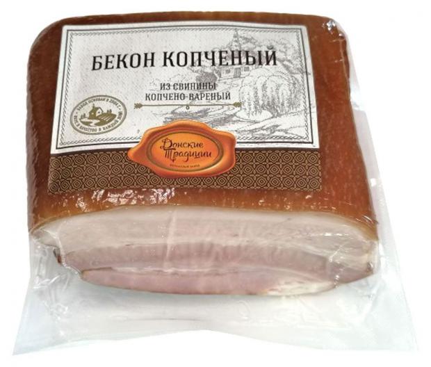 

Бекон варено-копченый «Донские Традиции» Копченый (0,3-0,6 кг) , 1 упаковка ~ 0,4 кг