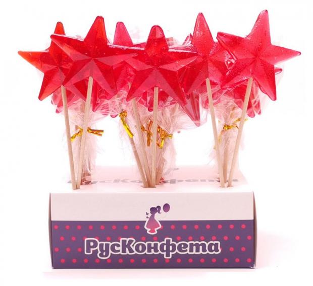 Леденец на палочке «РусКонфета» Красная звездочка литой, вес