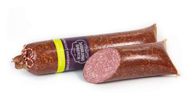 Колбаса варено-копченая Заповедные продукты Сервелат Имперский 06-1 кг 1 упаковка 08 кг 564₽