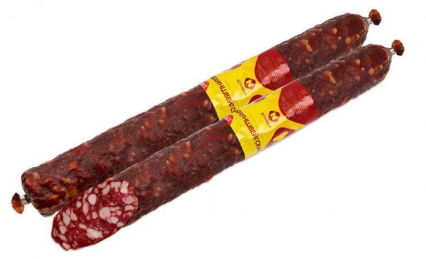 Колбаса сырокопченая Останкино Брауншвейгская 04-07 кг 1 упаковка 05 кг 1283₽