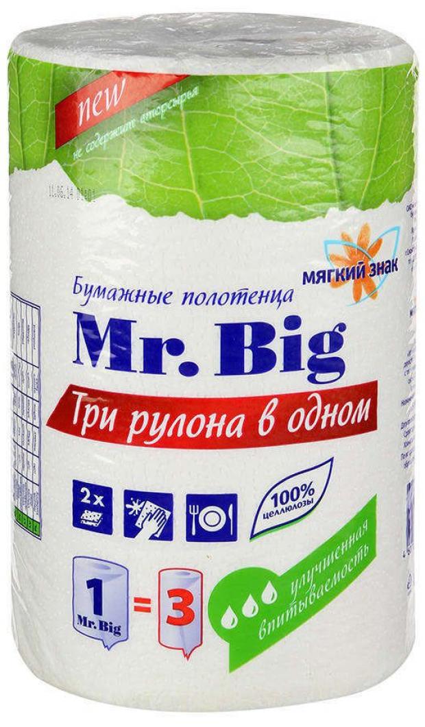 

Полотенца бумажные Mr. Big Три рулона в одном 2 слоя, 1 рулон