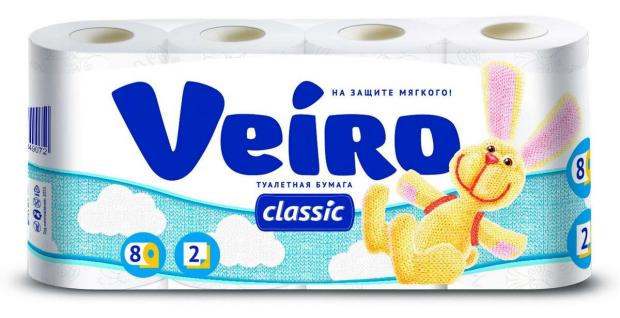

Туалетная бумага Veiro Classic 2 слоя, 8 рулонов