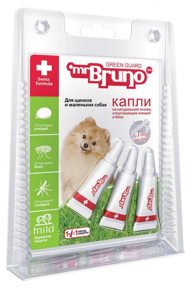 Капли для щенков и мелких собак весом до 10 кг MrBruno репеллентные 3х1 мл 222₽