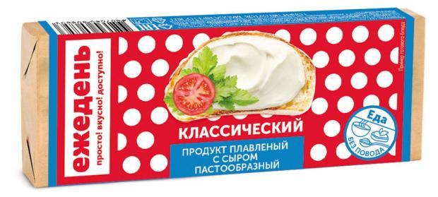 

Продукт плавленый «Ежедень» Классический с сыром пастообразный, 80 г
